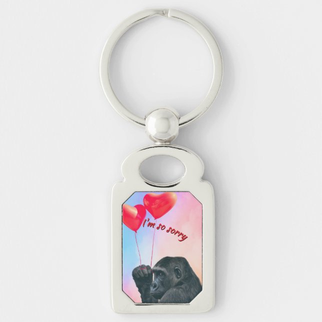 "I'm so sorry" Rektangulärt Silverfärgad Nyckelring (Framsidan)