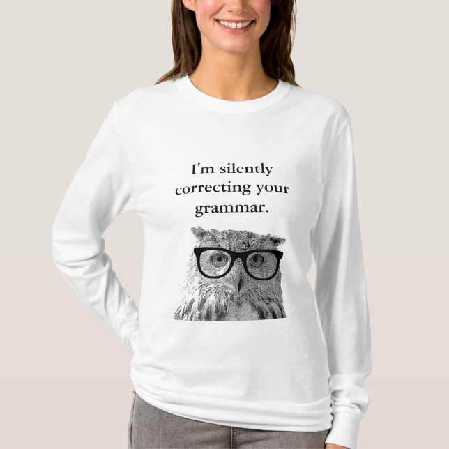 Im som korrigerar tyst din grammatikugglaskjorta t-shirt (Framsida)