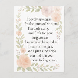 I'm Sorry/Apology\ Forgiveness Floral  Helg Vykort