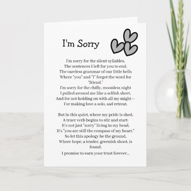 I'm Sorry Forgive Me Card Kort (Framsida)