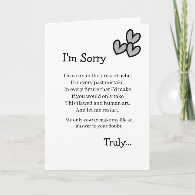 I'm Sorry Forgive Me Card Kort (Framsida)