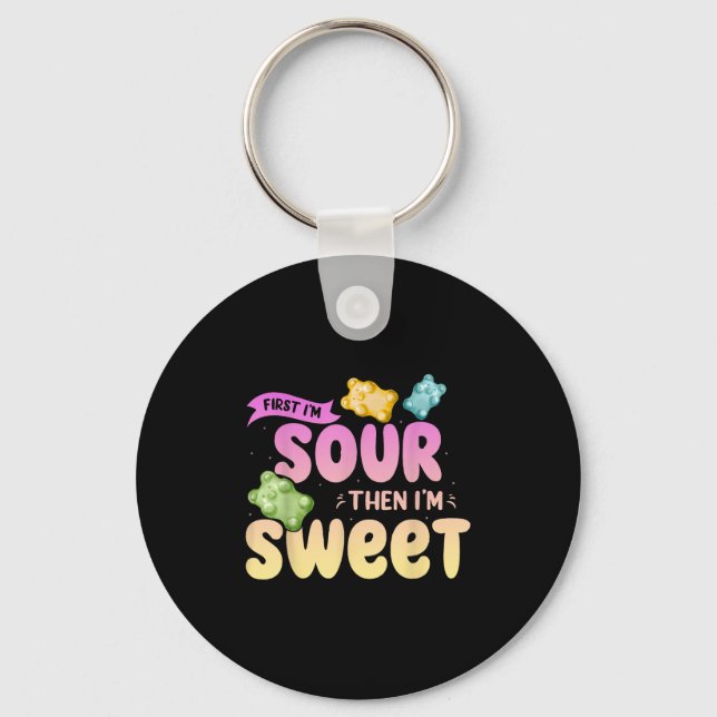 Im Sour Sen Im Sweet Funny Candy Patch Sweet Kids Nyckelring (Framsida)