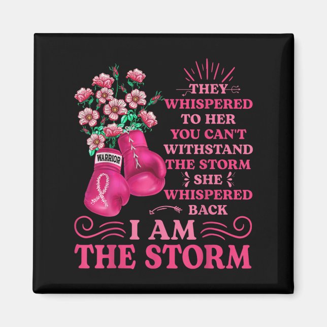 Im Storm Boxing Warrior Rosa Ribbon Women Brea Magnet (Framsidan)