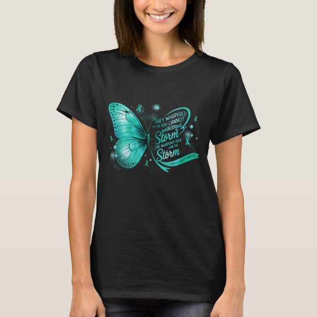 Im Storm Ovarian Cancer Awareness Butterfly Te T Shirt (Framsida)
