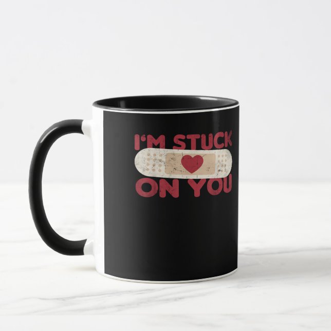 Im Stuck On You Funny Band Aid Nurse Gift Playful  Mugg (Vänster)