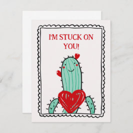 I'm Stuck On You Funny Kids Valentine's Day Card Anteckningskort