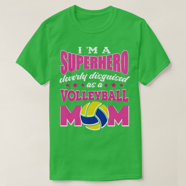 im superhjälte förklädd volleyball mamma t shirt (Design framsida)