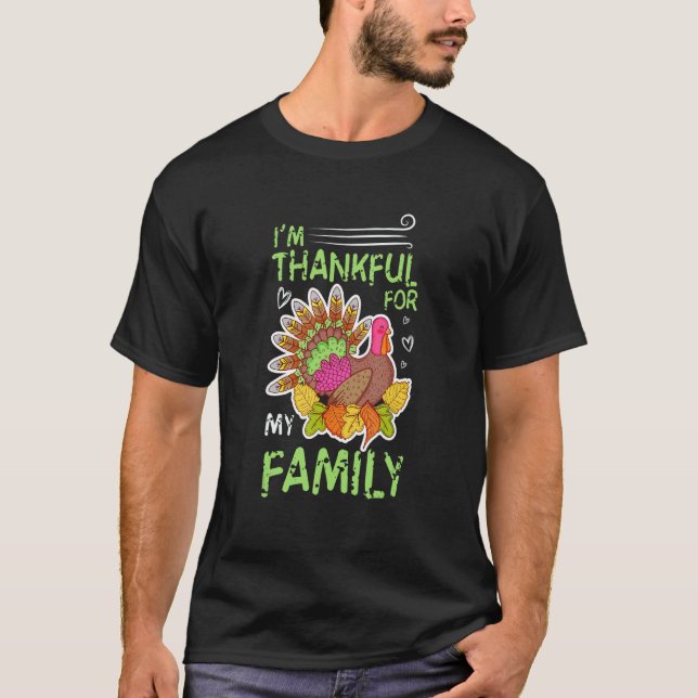I'm Thankful For My Elder Sister Family Turkey Rec T Shirt (Framsida)