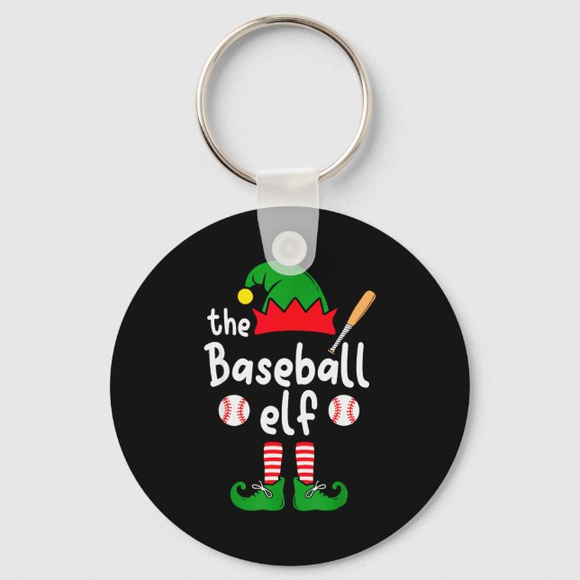 I'm The Baseball Elf Christmas Family Matching Paj Nyckelring (Framsida)
