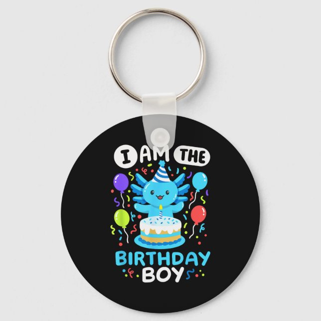 I'm The Birthday Boy Kids Axolotl Bday Cute Family Nyckelring (Framsida)