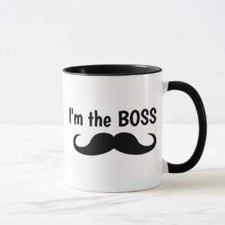 I'M THE BOSS, MUSTACHE COFFEE MUG MUGG