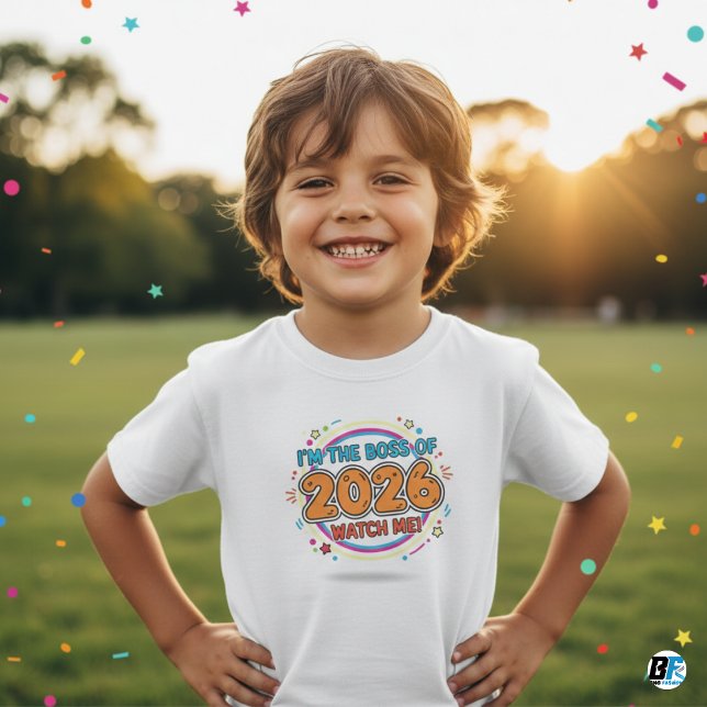 I'm The Boss of 2026 Kids Confident New Year Tee (Skapare uppladdad)