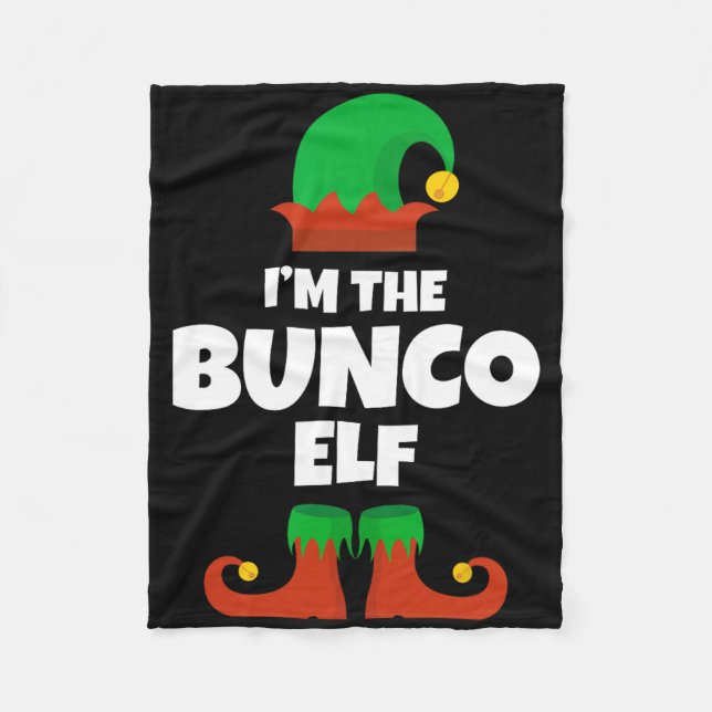 I'm The Bunco Elf Family Pajama Christmas Funny Bu Fleecefilt (Framsidan)