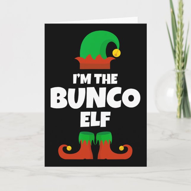 I'm The Bunco Elf Family Pajama Christmas Funny Bu Kort (Framsida)