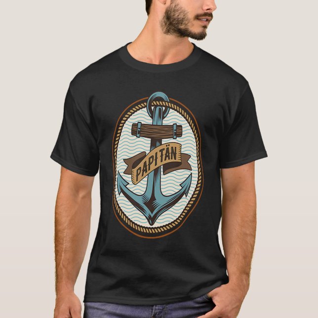 I'm The Captain Papa Of The House Family Father T Shirt (Framsida)