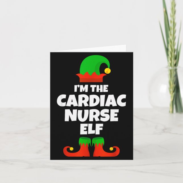 I'm The Cardiac Nurse Elf Family Pajama Christmas  Kort (Framsida)