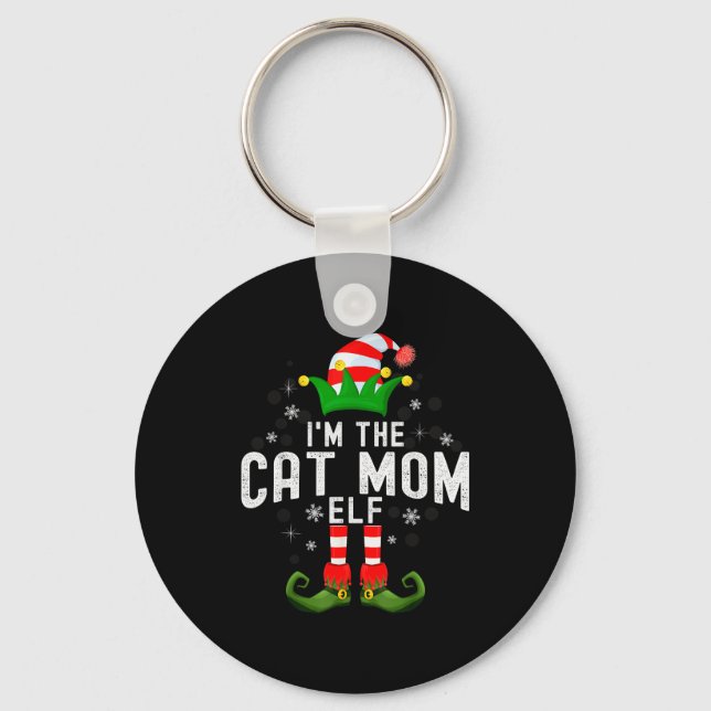 I'm The Cat Mom Elf Christmas Family Pjs Costume  Nyckelring (Framsida)