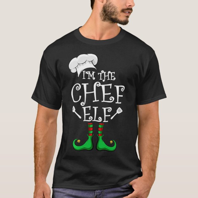 I'm The Chef Elf Matching Group Christmas  T Shirt (Framsida)
