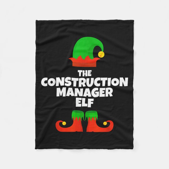 I'm The Construction Manager Elf Family Pajama Chr Fleecefilt (Framsidan)