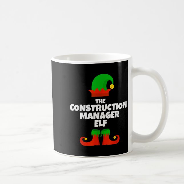 I'm The Construction Manager Elf Family Pajama Chr Kaffemugg (Höger)