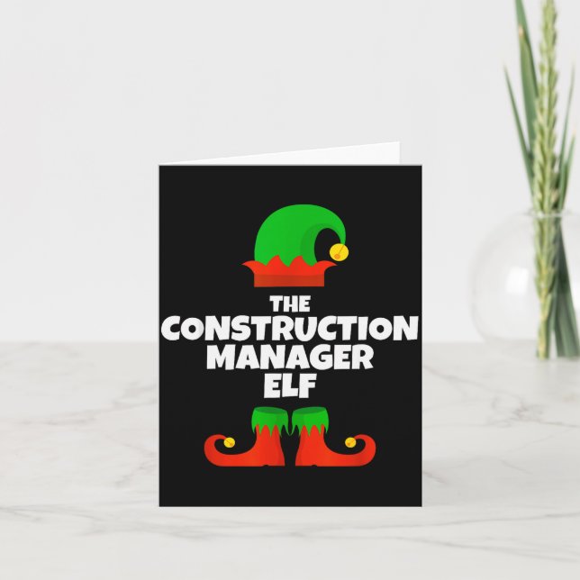 I'm The Construction Manager Elf Family Pajama Chr Kort (Framsida)