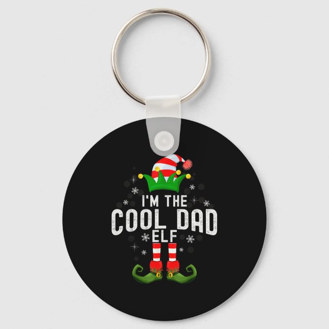 I'm The Cool Dad Elf Christmas Family Pjs Costume  Nyckelring (Framsida)