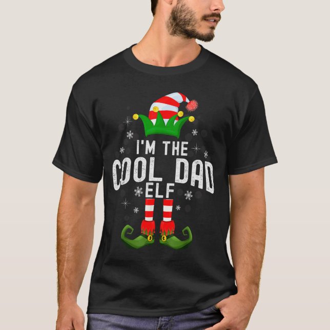 I'm The Cool Dad Elf Christmas Family Pjs Costume  T Shirt (Framsida)