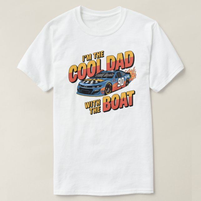 "I'm The Cool Dad With The Boat" T-shirt (Design framsida)