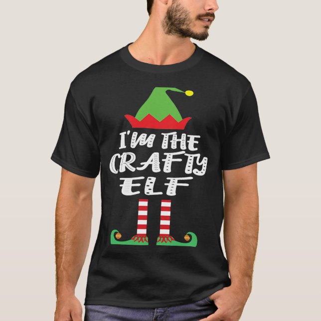 I'm The Crafty Elf Matching Family  Christmas T Shirt (Framsida)