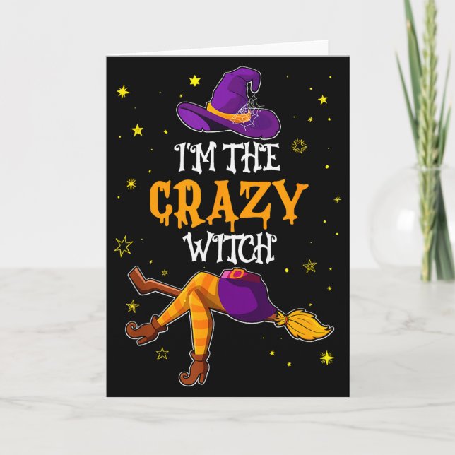 I'm The Crazy Witch Funny Halloween Matching Group Kort (Framsida)