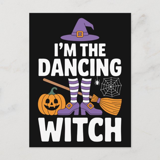 I'm The Dancing Witch | Halloween Party Fun Vykort (Framsida)