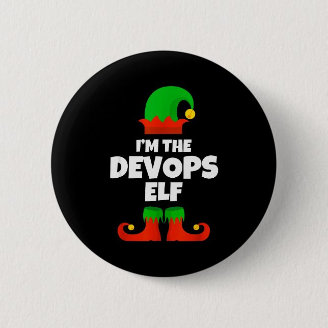 I'm The Devops Elf Family Pajama Christmas Enginee Knapp (Framsida)