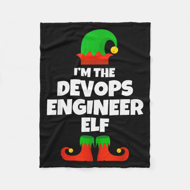 I'm The Devops Engineer Elf Family Pajama Christma Fleecefilt (Framsidan)