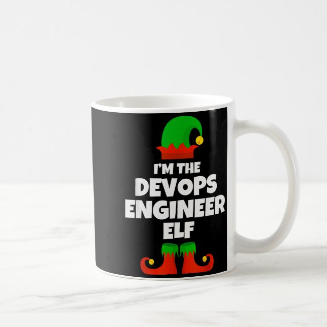 I'm The Devops Engineer Elf Family Pajama Christma Kaffemugg (Höger)