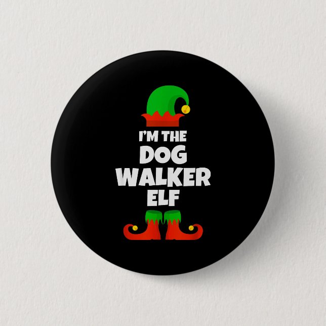 I'm The Dog Walker Elf Family Pajama Christmas Fun Knapp (Framsida)