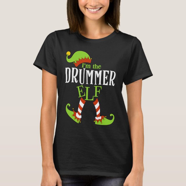 I'm The DRUMMER Elf Family Group Matching PJ Chris T Shirt (Framsida)