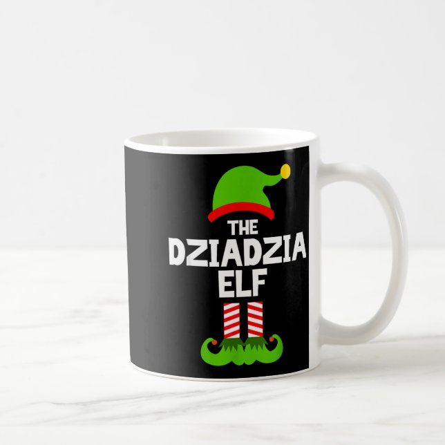 I'm The Dziadzia Elf Christmas Family Pajama Funny Kaffemugg (Höger)