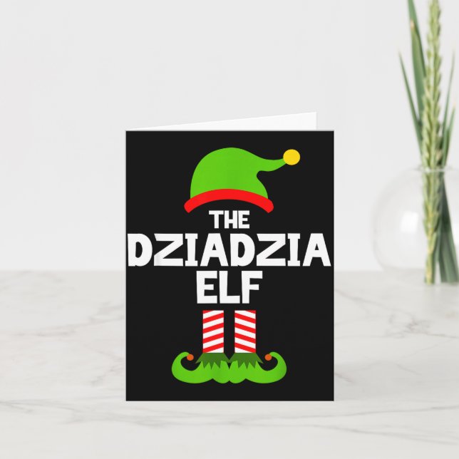 I'm The Dziadzia Elf Christmas Family Pajama Funny Kort (Framsida)
