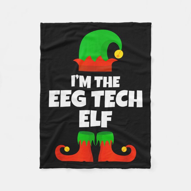 I'm The Eeg Tech Elf Family Pajama Christmas Funny Fleecefilt (Framsidan)