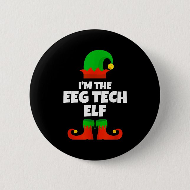 I'm The Eeg Tech Elf Family Pajama Christmas Funny Knapp (Framsida)
