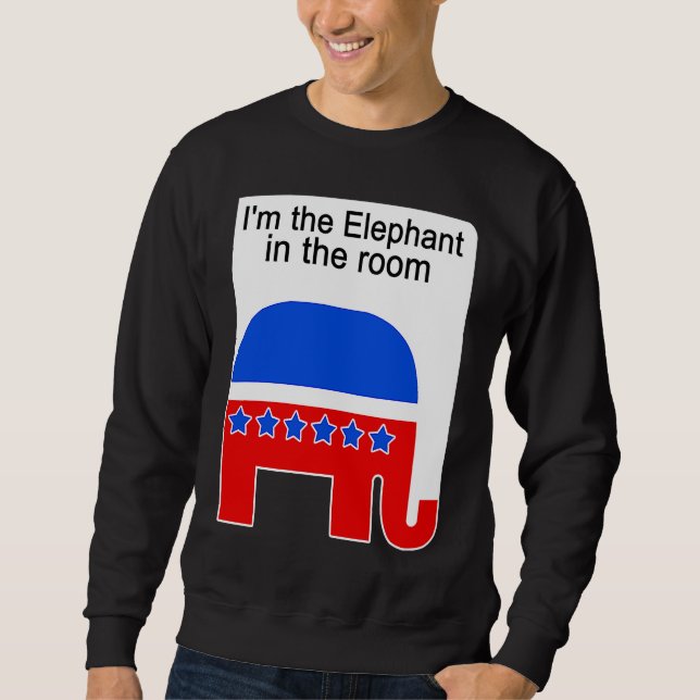 I'm the Elephant in the Room Republican Political Lång Ärmad Tröja (Framsida)