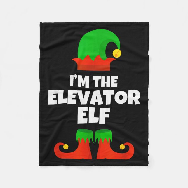I'm The Elevator Elf Family Pajama Christmas Funny Fleecefilt (Framsidan)