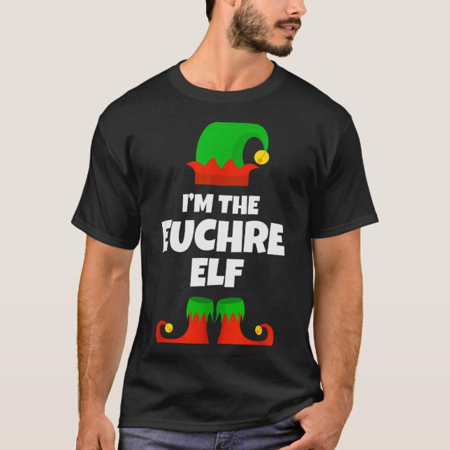 I'm The Euchre Elf Family Pajama Christmas Funny P T Shirt (Framsida)