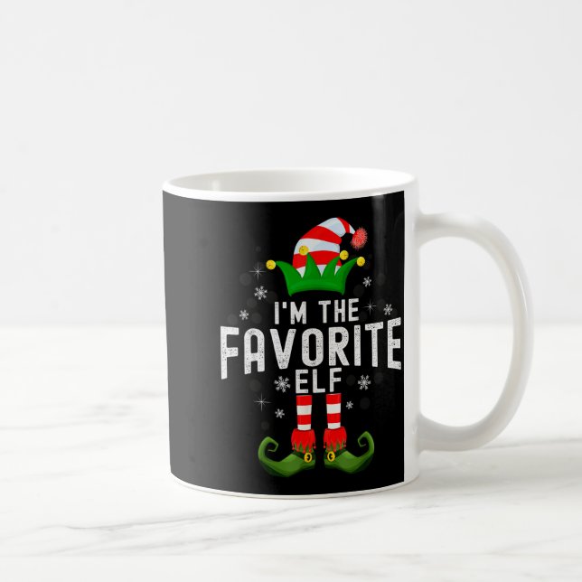 I'm The Favorite Elf Christmas Family Pjs Costume  Kaffemugg (Höger)