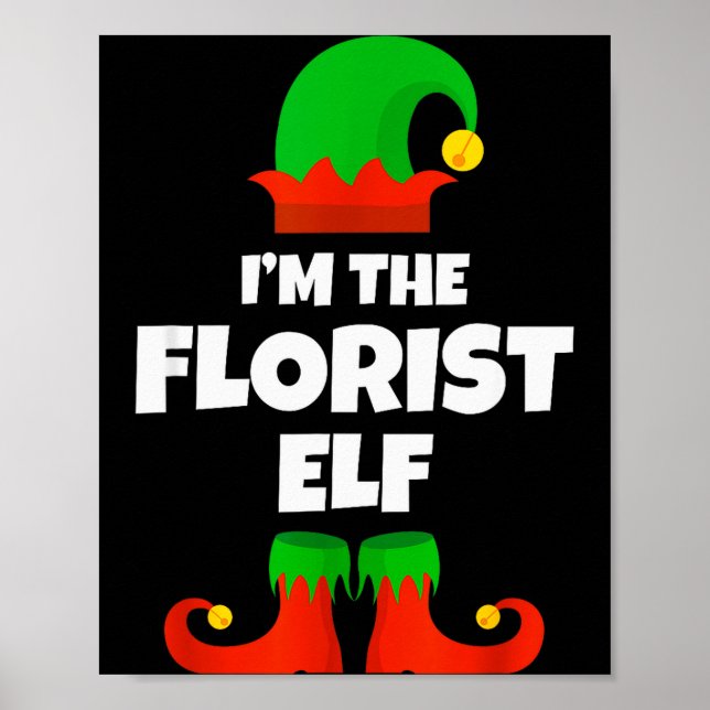 I'm The Florist Elf Family Pajama Christmas Floral Poster (Framsidan)