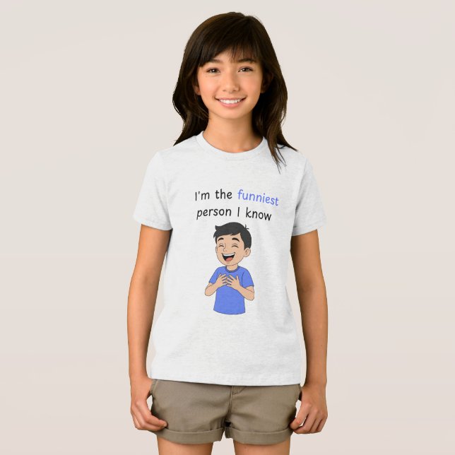  I'm the funniest person I know, boy T Shirt (Framsida Full)