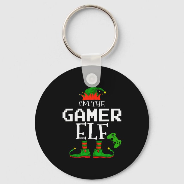 I'm The Gamer Elf Family Matching Gaming Christmas Nyckelring (Framsida)