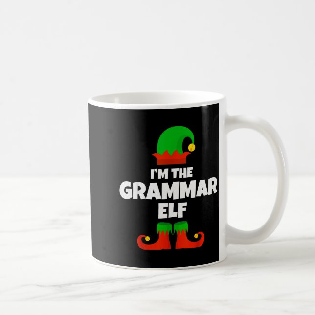 I'm The Grammar Elf Family Pajama Christmas Englie Kaffemugg (Höger)