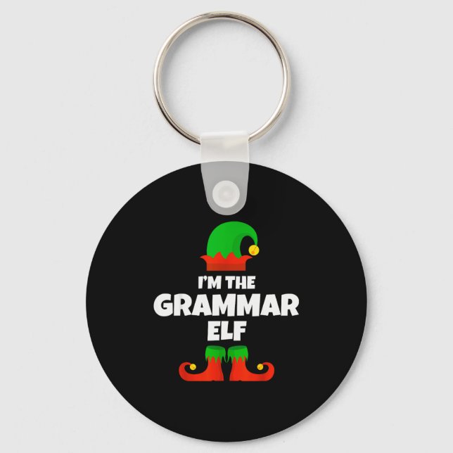 I'm The Grammar Elf Family Pajama Christmas Englie Nyckelring (Framsida)