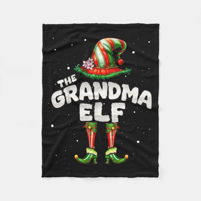 I'm The Grandma Elf Family Matching Group Christma Fleecefilt (Framsidan)